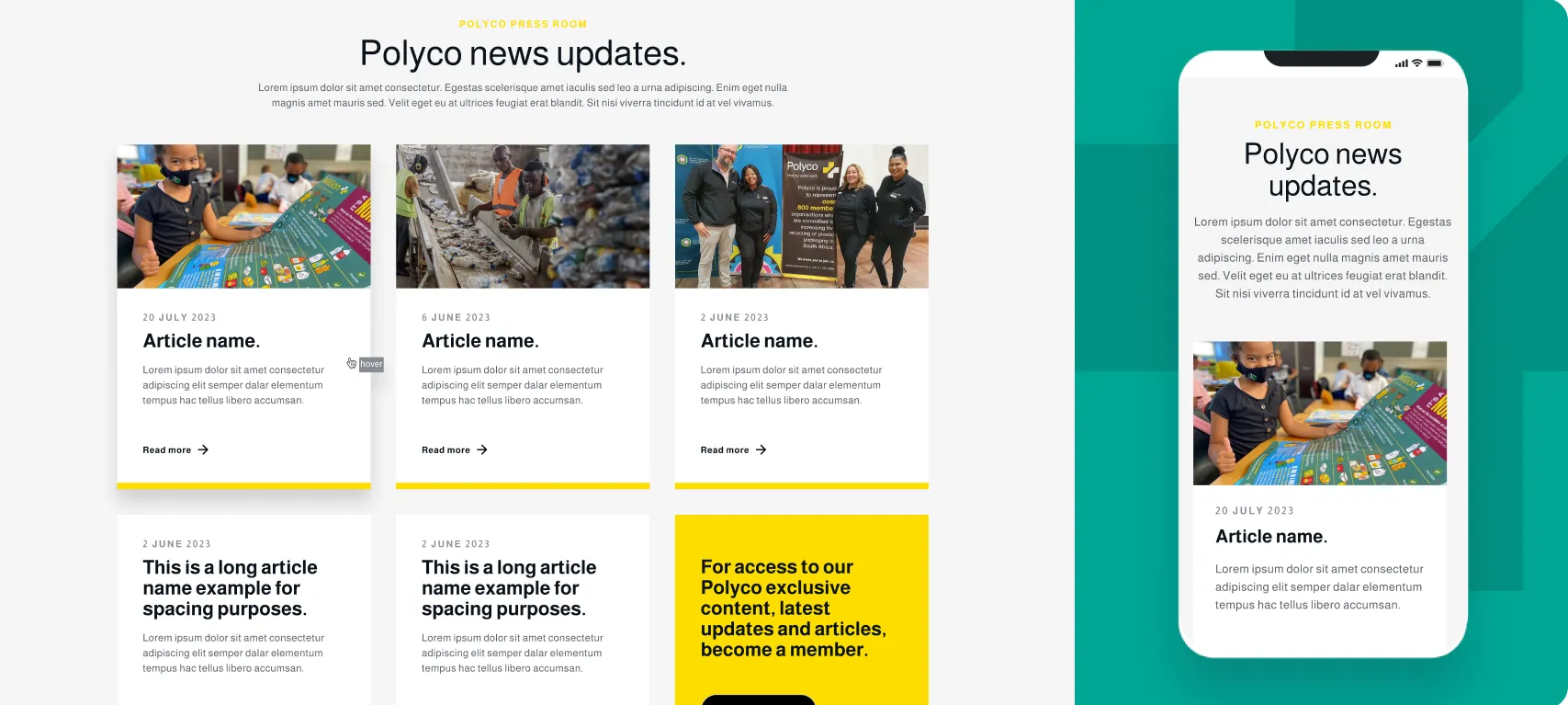 Polyco website updates preview
